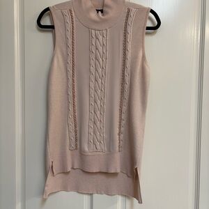 White House Black Market  Sleeveless Sweater size S, Pink, Beading